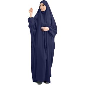 Qianliniuinc Women Muslim One-Piece Full Cover Long Dress - Loose Hooded Dress Abaya Prayer Robe Islamic Clothes One-Size in Kuwait