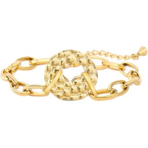 Gold Bracelets for Women, Dainty Chain Bangle Bracelets Adjustable Gold Plated Link Bangle Trendy Gold Jewelry Bracelets for Teens Girls Gifts for Her