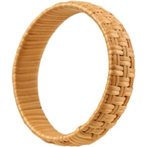 Natural Rattan Bracelet Handmade Lightweight Straw Wicker Braid Woven Bangle Bracelet Ethnic Chunky Bracelet for Women Girl Jewelry