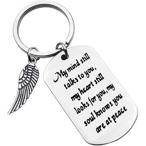 Memorial Keychain Sympathy Gifts My Mind Still Talks to You Keychain In Memory of Loved Gifts Remembrance Gifts Sympathy Gifts for Loss of Dad Mom Grandma Grandpa Gift
