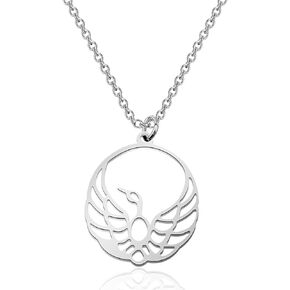 BEKECH Rising Phoenix Pendant Necklace Phoenix Charm Jewelry Fire Bird for New Beginnings Phoenix Charm Necklace for Women