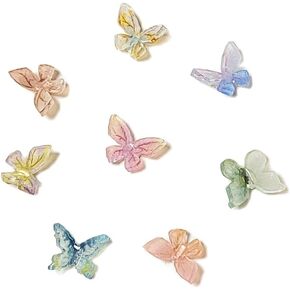 Fashion Cute Colorful Acrylic Butterfly Cartilage Earrrings Set Vintage Little Hypoallergenic Three-dimensional Color Butterfly Stud Earrings for Women Teen Girls Jewelry