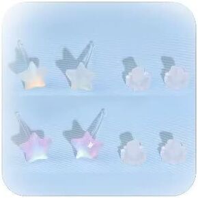 2Pair Star Earrings for Women Star Stud Earrings Stars Post Clear Plastic Earrings for Teens Girls Minimalist Star Earrings Stud for Sensitive Ears in Saudi Arabia