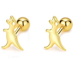 20g Mini Cute Dinosaur Stud Earrings for Women Girls 925 Sterling Silver Hypoallergenic Tiny Dragon Brontosaurus Animal Ball Piercing Cartilage Tragus Fashion Minimalist Jewelry Gifts