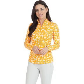 IBKUL Women’s Sun Protective UPF50+ Icefil Cooling Juno Print Long Sleeve Mock Neck Top – 10759