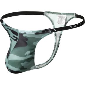 Men's Low Waist Thong Camo U Convex Panties Underwear