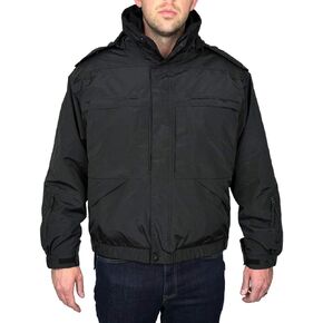 LA Police Gear Waterproof 5-in-1 Heavy Duty Jacket, All-Weather Uniform Jacket, Men's Rain Jacket