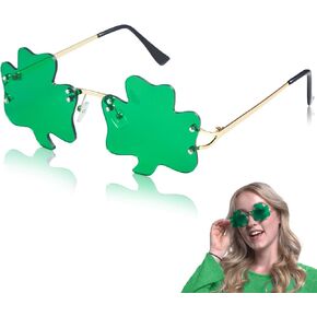 JOYIN St. Patricks Day Shamrock Glasses Metal Frame, St Patricks Dress Up Accessories, Irish Day Costume Party Favor Supply (1)