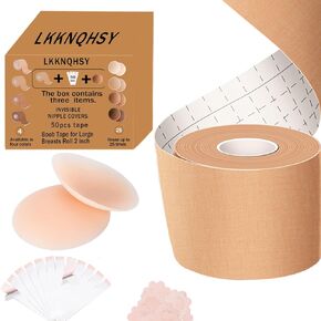 Nipple Patch Boobtape for Breast Lift, 1Breast Lift Tape,5Pairs Satin Breast Petals,1Pair Silicone Nipple Stickers