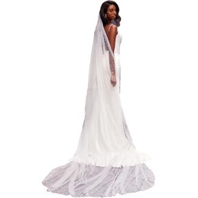 Dressica One Layer Pearl Wedding Bridal Veil 3 Meter/2.3 meter With Metal Comb