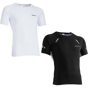 2-Pack Workout Compression Shirts for Men - Short Sleeve Rash Guard Athletic Undershirt Gear T-Shirt for Sports