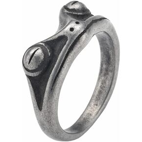 PAMTIER Unisex Stainless Steel Vintage Personalized Cute Lifelike Animal Big Eyes Frog Finger Ring Beneficial Insects