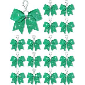 Cheer Bow Keychain Cheer Keychain with Rhinestones Cheerleader Keyrings for Teen Girls Cheerleading Sports Accessory