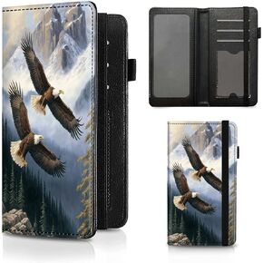 Checkbook Cover Black African American Pattern Premium Leather Check Book Holder Wallet with RFID Blocking Function for Men and Women