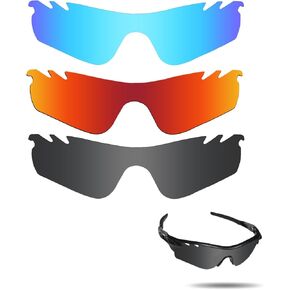 Fiskr Anti-Saltwater Lenses Replacement for Oakley RadarLock Path Vented Sunglasses 3 Pair Pack OO9181