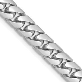 14K White Gold 5.5mm Solid Miami Cuban Link with Lobster Lock Chain -18.0" 20.0" 22.0" 24.0" 26.0" 28.0"