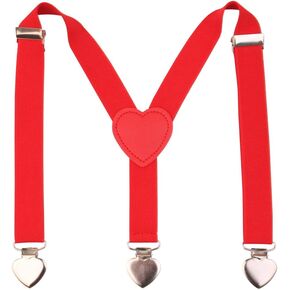 Child Kids Suspenders for Boys and Girls Adjustable Elastic Peach Heart Suspenders