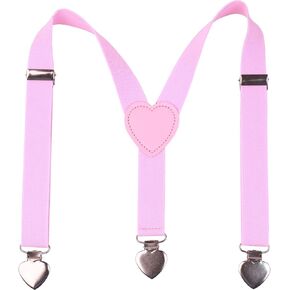 Child Kids Suspenders for Boys and Girls Adjustable Elastic Peach Heart Suspenders in Kuwait