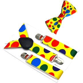 OKUMEYR 1 Set Dot Bow Tie Belt Colorful Dot Suspender Bow Tie Kid Suspender Bow Tie Clown Bow Tie Clown Bowtie Party Favor Clown Costume Suspenders Boy Child Cloth Clown Skirt