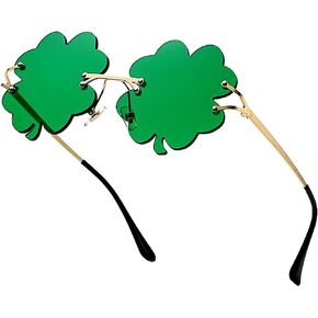 XIELIME St. Patrick's Day Shamrock Glasses, Lucky Clover Sunglasses Eyewear Leprechaun Costume St. Patrick's Day Accessories