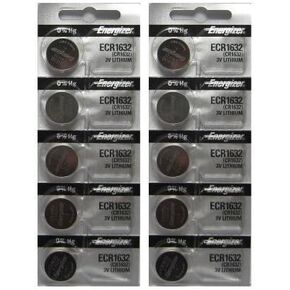 Energizer CR1632 3 Volt Lithium Coin Battery 10 Pack (2 packs of 5)