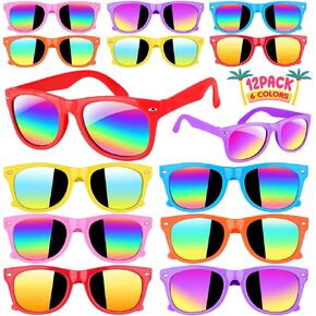 Joycover Kids Sunglasses Bulk, Kids Sunglasses Party Favor, 24 Pack Neon Kids Sunglasses with UV400 Protection, Birthday Party Supplies, Party Favors for Kids 3-5 4-8, Great Gift for Boys Girls