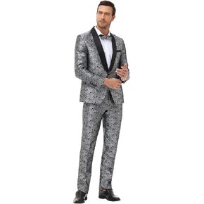 Rogers & Morris Tuxedo Suits for Men Regular fit 3 Piece Pasiley Floral Patterm Homecoming Outfits in Saudi Arabia