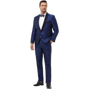 Rogers & Morris Tuxedo Suits for Men Regular fit 3 Piece Pasiley Floral Patterm Homecoming Outfits