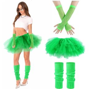 Tutu for Women Adults and Leg Warmers and Fingerless Gloves Festival Accessories for Ballet Dance Running