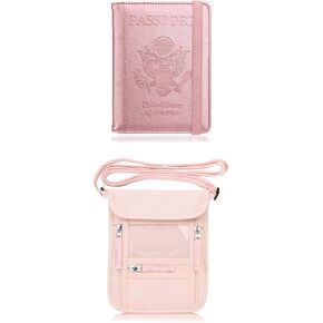 Travel Accessories Bundle: PU Leather Passport Holder & Neck Passport Holder