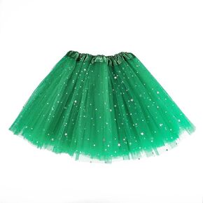 GRAEEN Girls St Patrick's Day Tutu Skirt Green 3 Layer Dance Skirt Shamrock Clover Dress Up Children