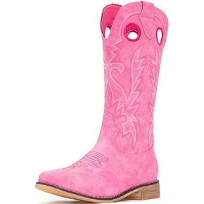 IUV Cowgirl Boots Cowboy Boots For Girls Boys Kids Toddler Fashion Western Boots Mid Calf Riding Shoes