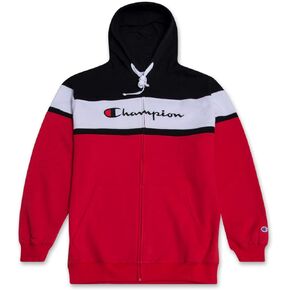Champion Mens Big and Tall Full Zip Hoodie Classic Embroidered Logo