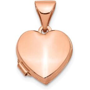 Sonia Jewels 14k Rose Gold 10mm Plain Heart Locket Pendant