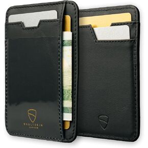 Vaultskin BRIXTON Slim Card Holder with ID Window - Minimalist Front Pocket Leather Wallet with RFID Protection for Men and Women (Hunter Green)