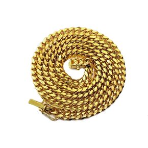 10K Yellow Gold 4mm Solid Miami Cuban Link Chain Necklace w/Box Lock, Available 16" - 30"