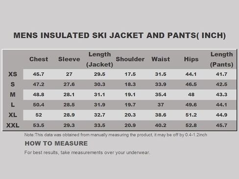 طقم جاكيت وسروال بدلة تزلج للرجال من HOUZONIY معزول مقاوم للماء، بدلة ثلج مبطنة للتزلج والتزلج على الجليد والمشي لمسافات طويلة والتسلق in Kuwait