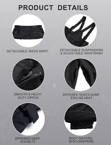 طقم جاكيت وسروال بدلة تزلج للرجال من HOUZONIY معزول مقاوم للماء، بدلة ثلج مبطنة للتزلج والتزلج على الجليد والمشي لمسافات طويلة والتسلق in Kuwait