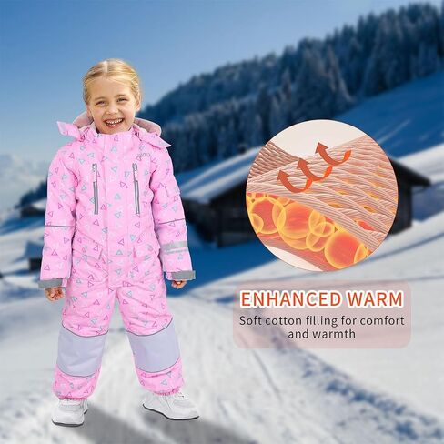 Yueta Baby Snowsuit One Piece Kids Snow Pants Overalls Ski Suit Jackets Jumpsuits Waterproof in Saudi Arabia
