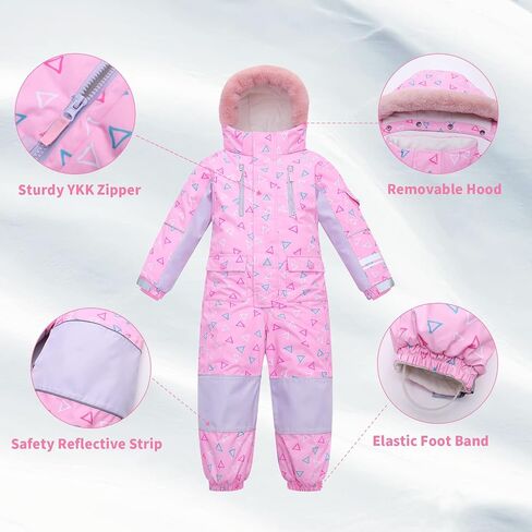 Yueta Baby Snowsuit One Piece Kids Snow Pants Overalls Ski Suit Jackets Jumpsuits Waterproof in Saudi Arabia