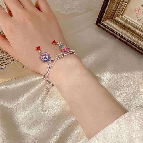 فاتي مجموعة هدايا من 3 قطع من سكزو على شكل حيوانات وسوار من الاكريليك، سوار من خليط معدني مع دلايات لطيفة من الاكريليك بتصميم ديناصورات ماكسيدنت ستاي، قلادة بوصلة كيه بوب للمعجبين والفتيات in Kuwait