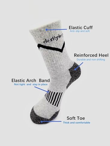 derllyleny Men's 4 Pack crew Socks for Hiking Running in Saudi Arabia