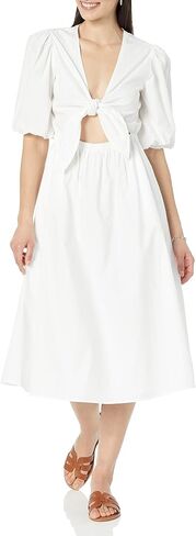 The Drop Women's Prisha Cutout Poplin Midi Dress in Saudi Arabia