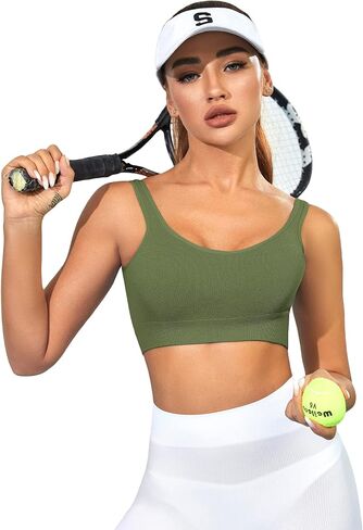 Floerns Women's Light Support Backless Sports Bra Tank Top Workout Running in Saudi Arabia