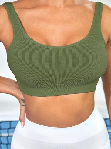 Floerns Women's Light Support Backless Sports Bra Tank Top Workout Running in Saudi Arabia