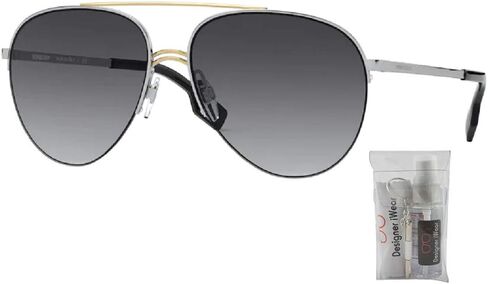 BURBERRY BE3113 Ferry Pilot النظارات الشمسية للنساء + حزمة مع مجموعة العناية بالنظارات من Designer iWear in Saudi Arabia