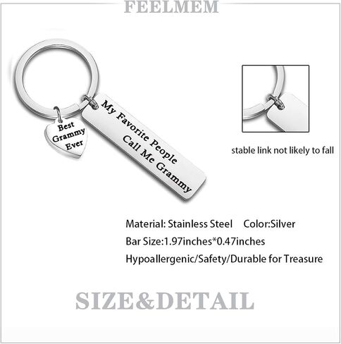 FEELMEM Nanny Gift My Favorite People Call Me Nanny Keychain Best Nanny Ever Jewelry Babysitter Gift Grandma Gift in Saudi Arabia