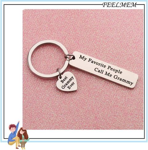 FEELMEM Nanny Gift My Favorite People Call Me Nanny Keychain Best Nanny Ever Jewelry Babysitter Gift Grandma Gift in Saudi Arabia