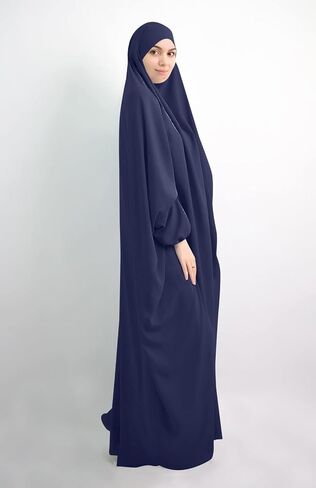 Qianliniuinc Women Muslim One-Piece Full Cover Long Dress - Loose Hooded Dress Abaya Prayer Robe Islamic Clothes One-Size in Kuwait