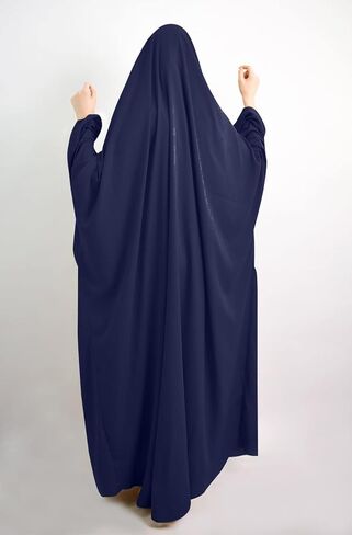 Qianliniuinc Women Muslim One-Piece Full Cover Long Dress - Loose Hooded Dress Abaya Prayer Robe Islamic Clothes One-Size in Kuwait